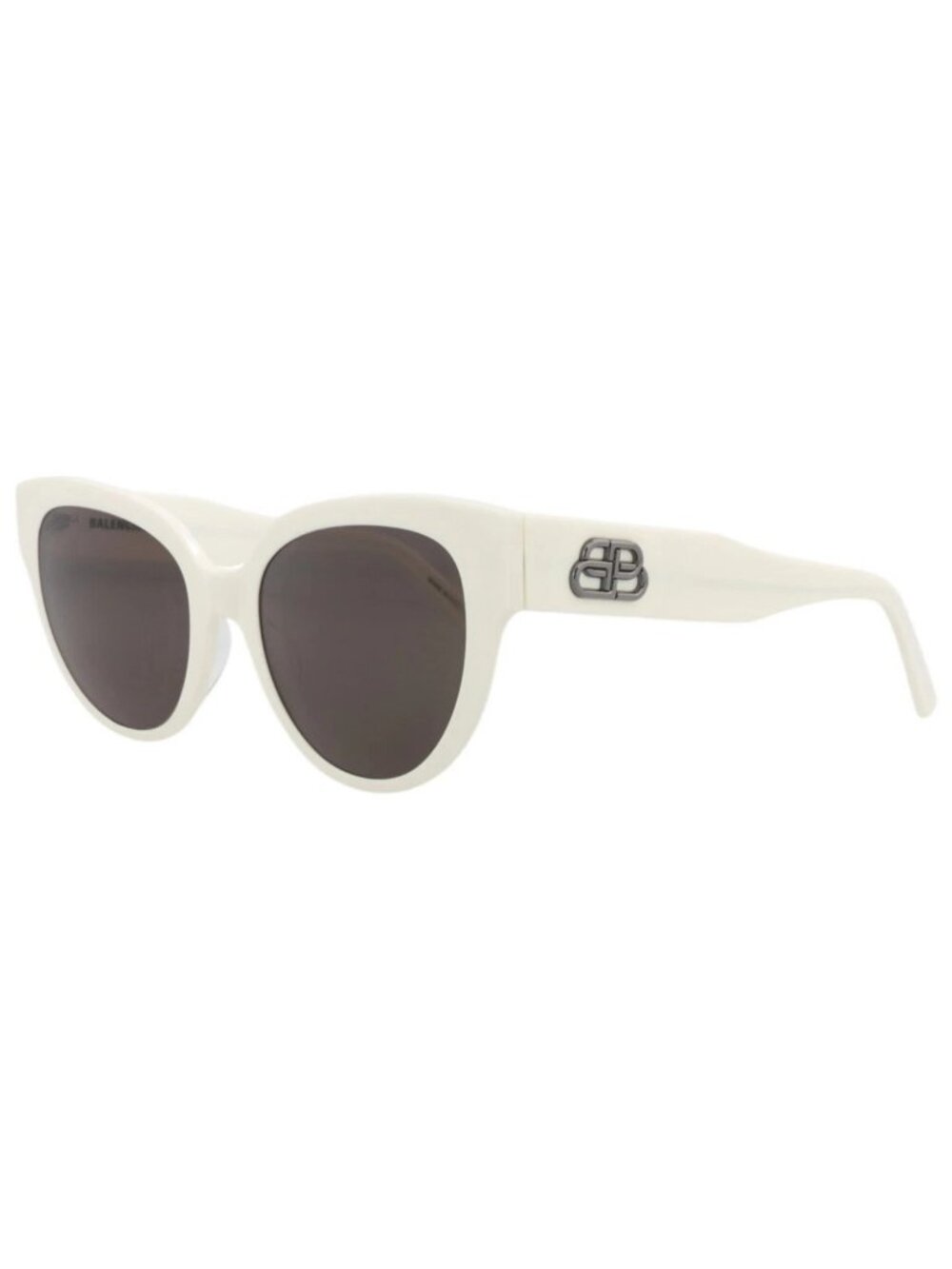 New Balenciaga Women's Sunglasses Cat Eye Acetate Frame White White Grey